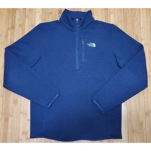 The North Face Men Half Zip Pull Over Sweater Jacket Fleece Sz Small Color Blue